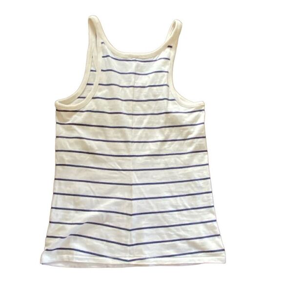 J. Crew Scoopneck Tank Top Striped Organic Slub Cotton Medium NWT - Picture 3 of 6